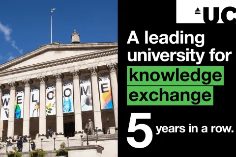 UCL graphic with portico and KEF ranking