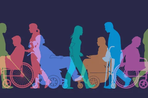 Group of People with Different Disabilities