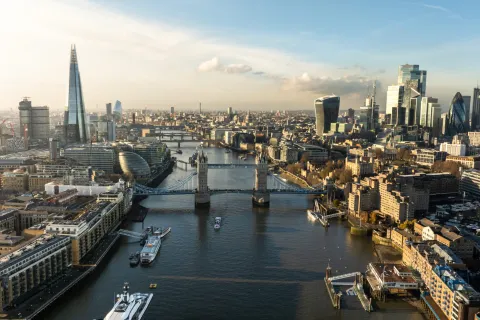 View of London including Tower Bridge, the Shard