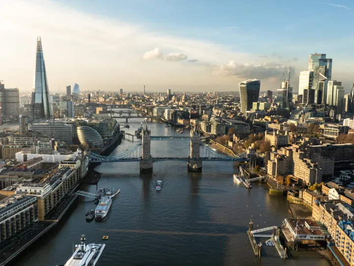 View of London including Tower Bridge, the Shard